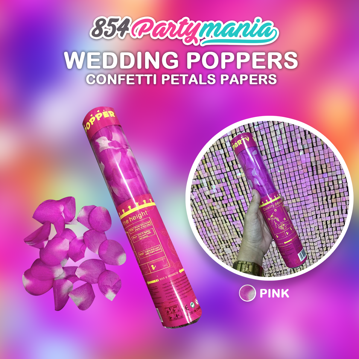 WEDDING POPPERS PETALS 30CM