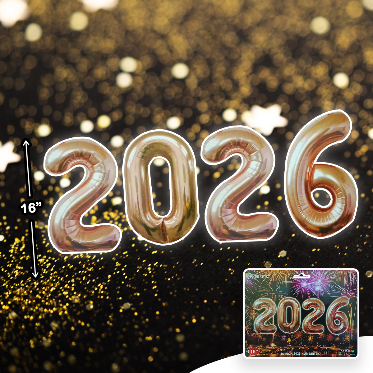 2026 NUMBER FOIL BALLOON 16 INCH