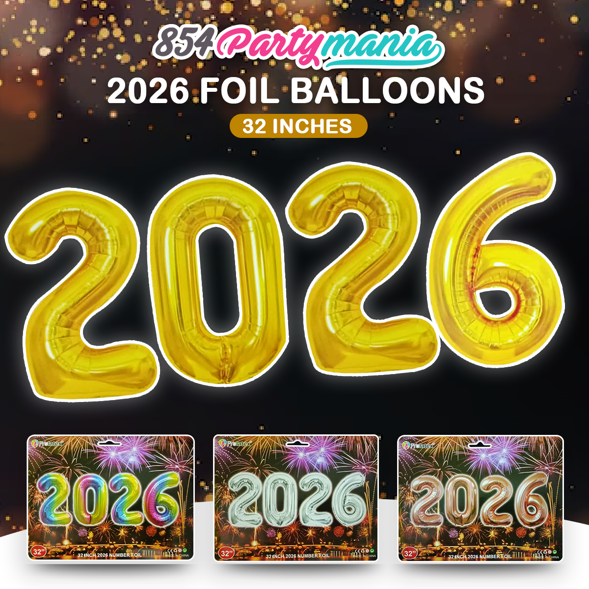 2026 NUMBER FOIL BALLOON 32 INCH