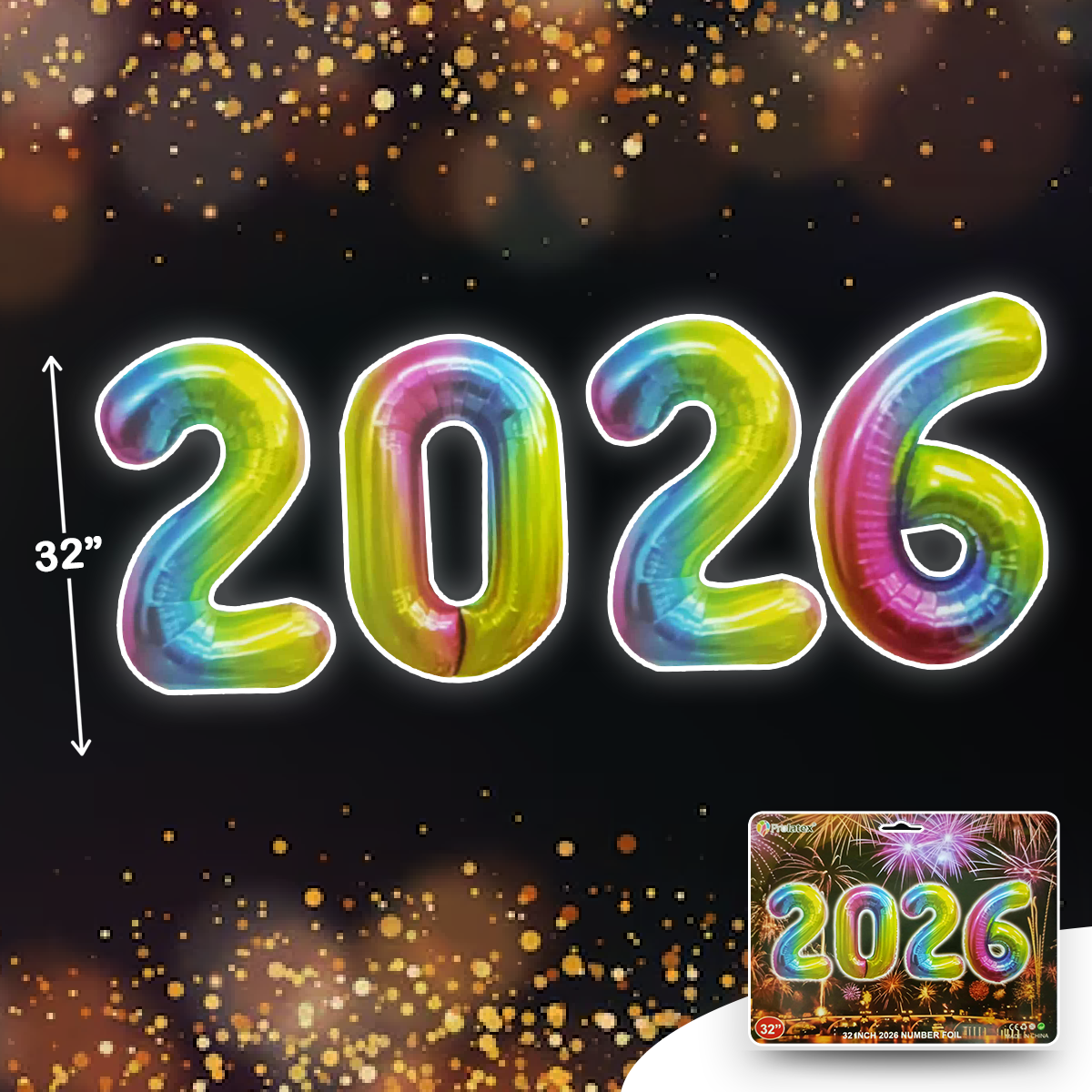 2026 NUMBER FOIL BALLOON 32 INCH