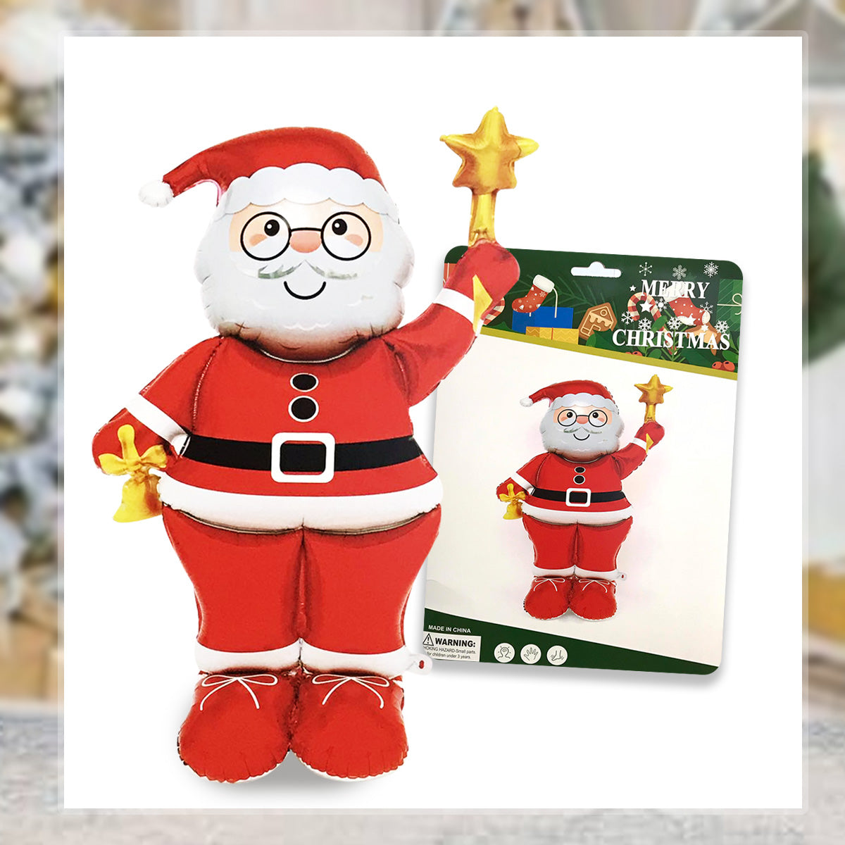 CHRISTMAS SANTA SHAPE BIG STAND ALONE
