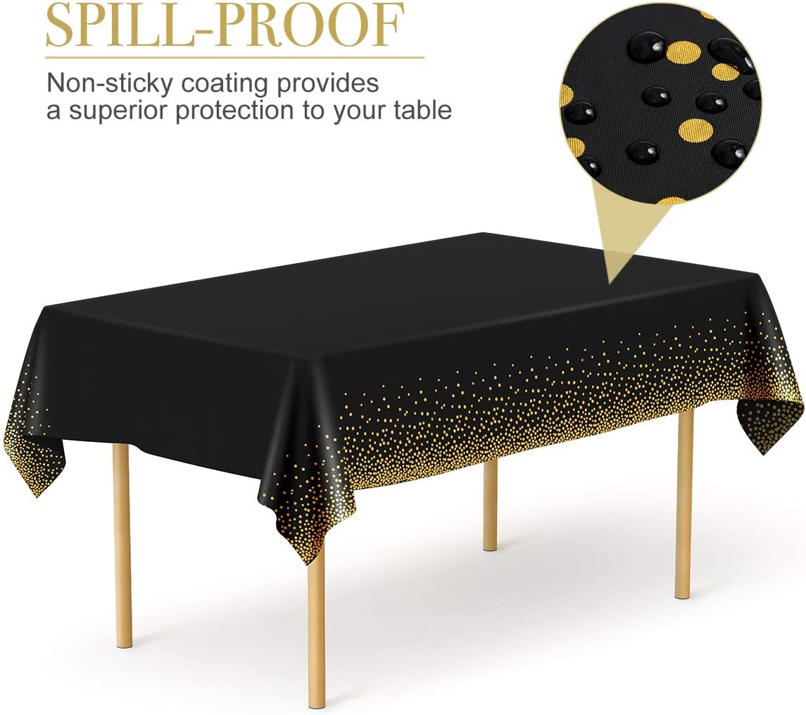 TABLE COVER GOLD DOTS