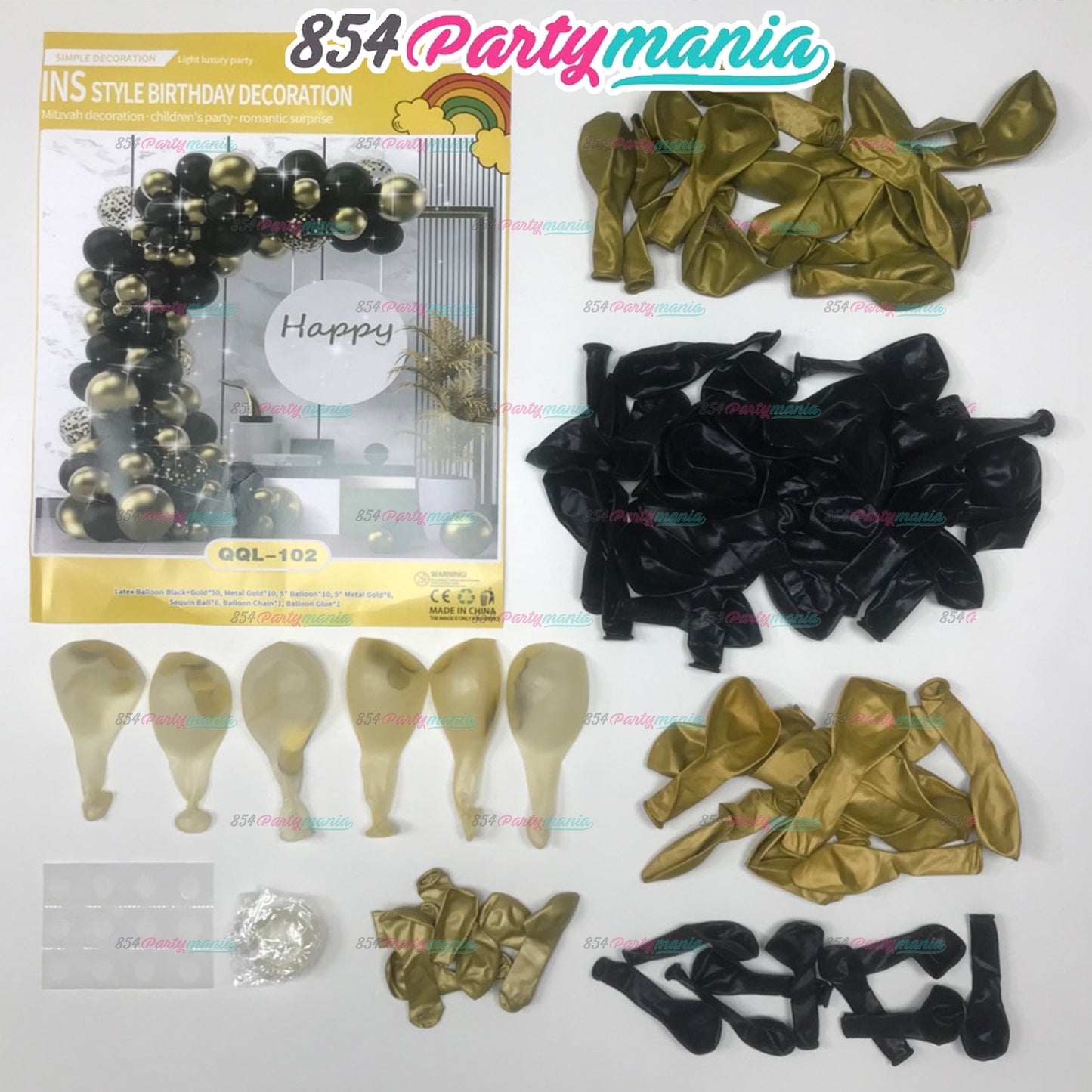 BALLOON GARLAND SETS-BLACK-QQL-102