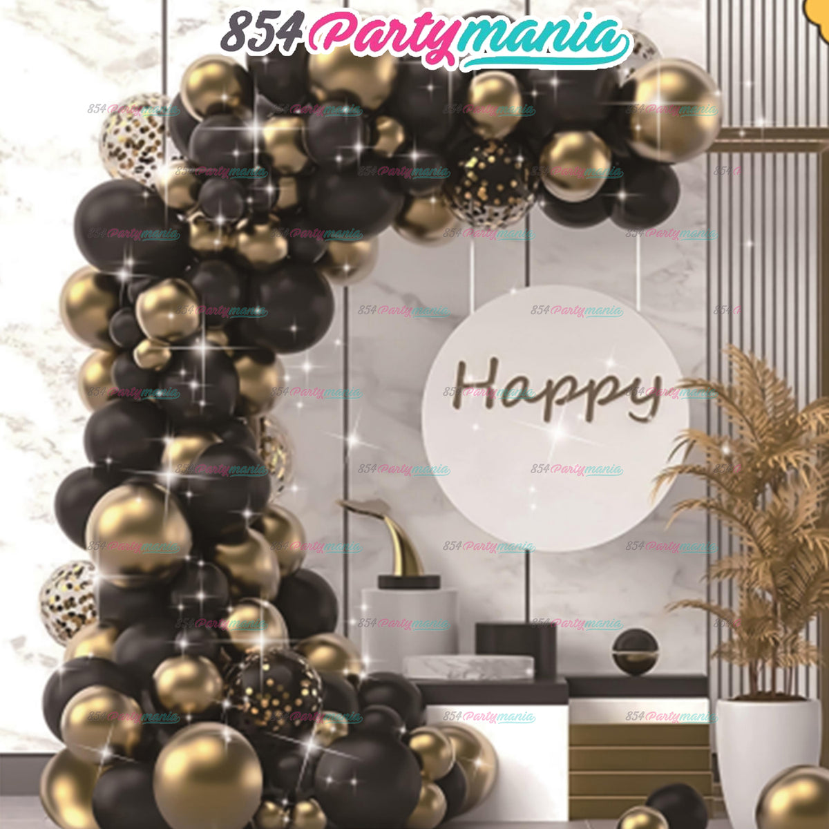 64Pcs Golden, Silver and Black Balloon Birthday Decorations Free Shipping  US