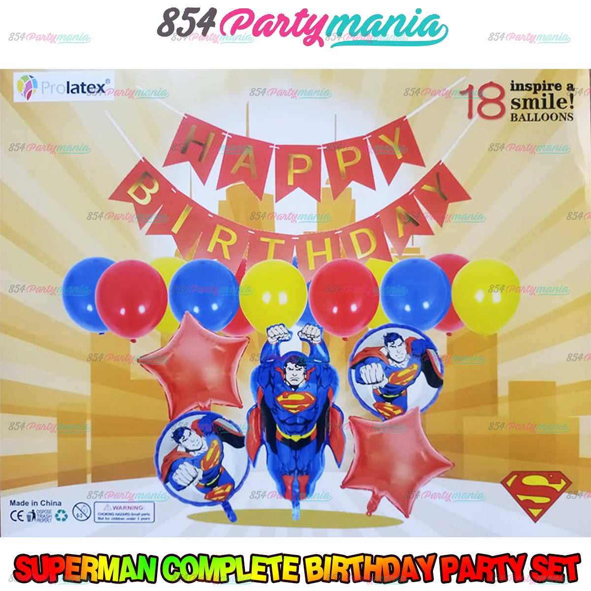 Superman Birthday Party Bundle Set (sold by 10's)