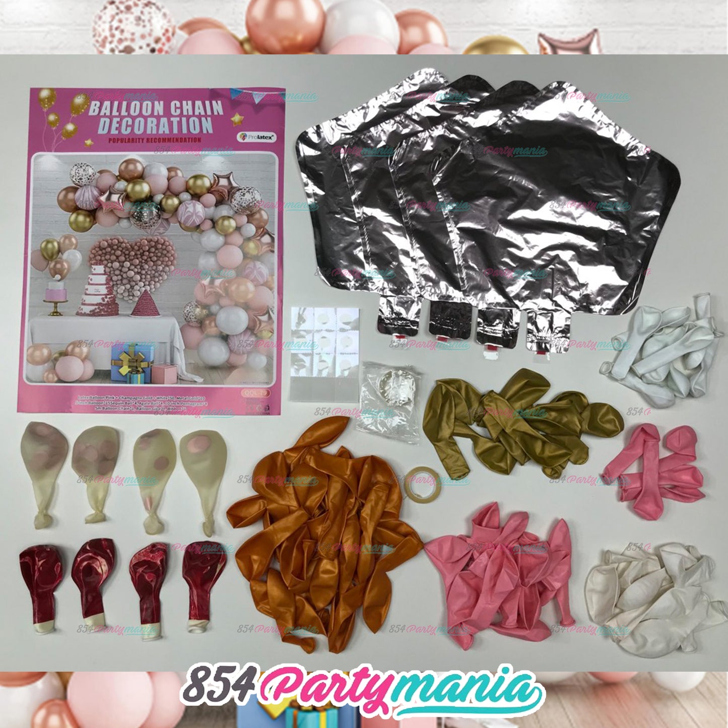 BALLOON GARLAND SETS-CHROMECHAMPAGNE -QQL-79