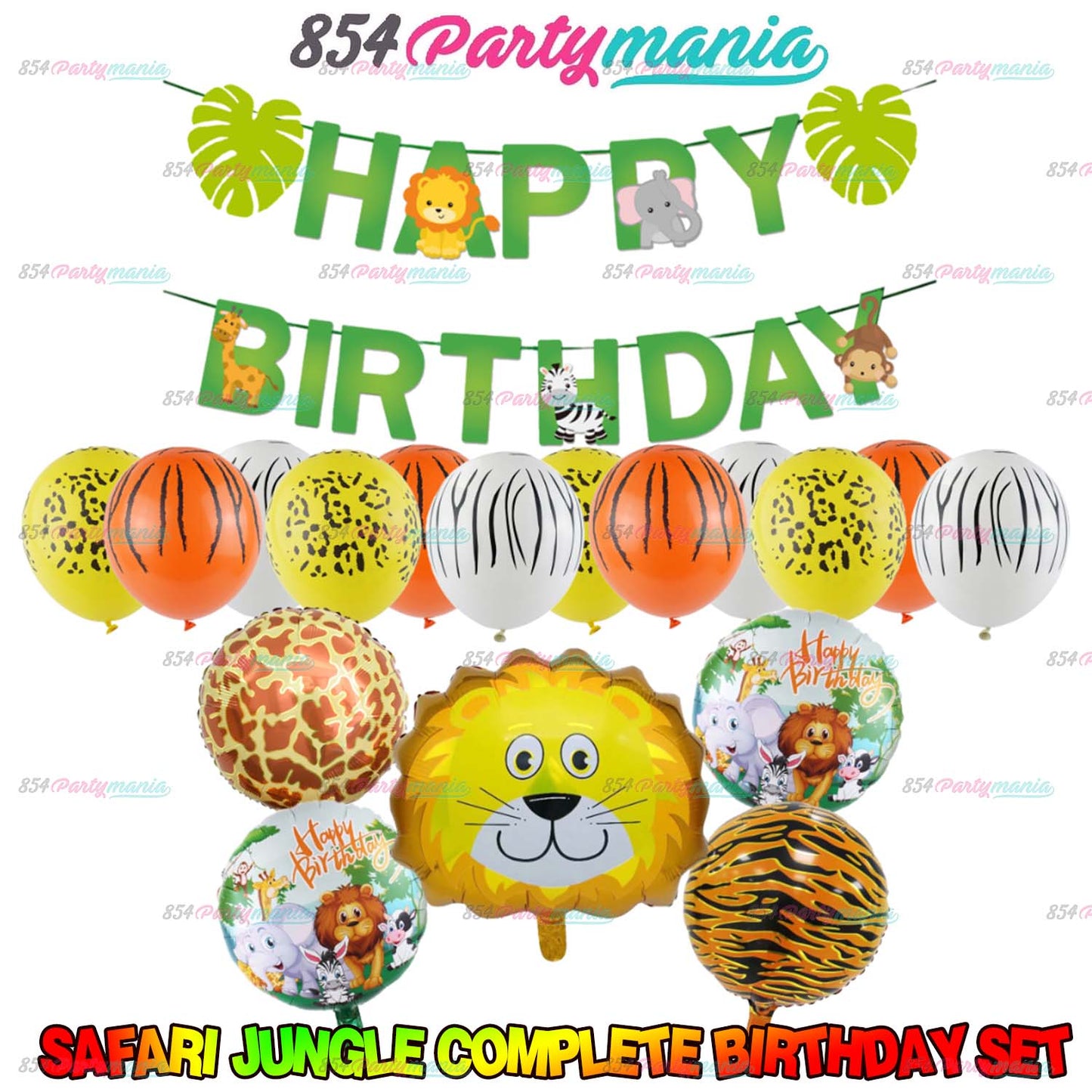 SAFARI JUNGLE COMPLETE BIRTHDAY SET (sold by 10's)