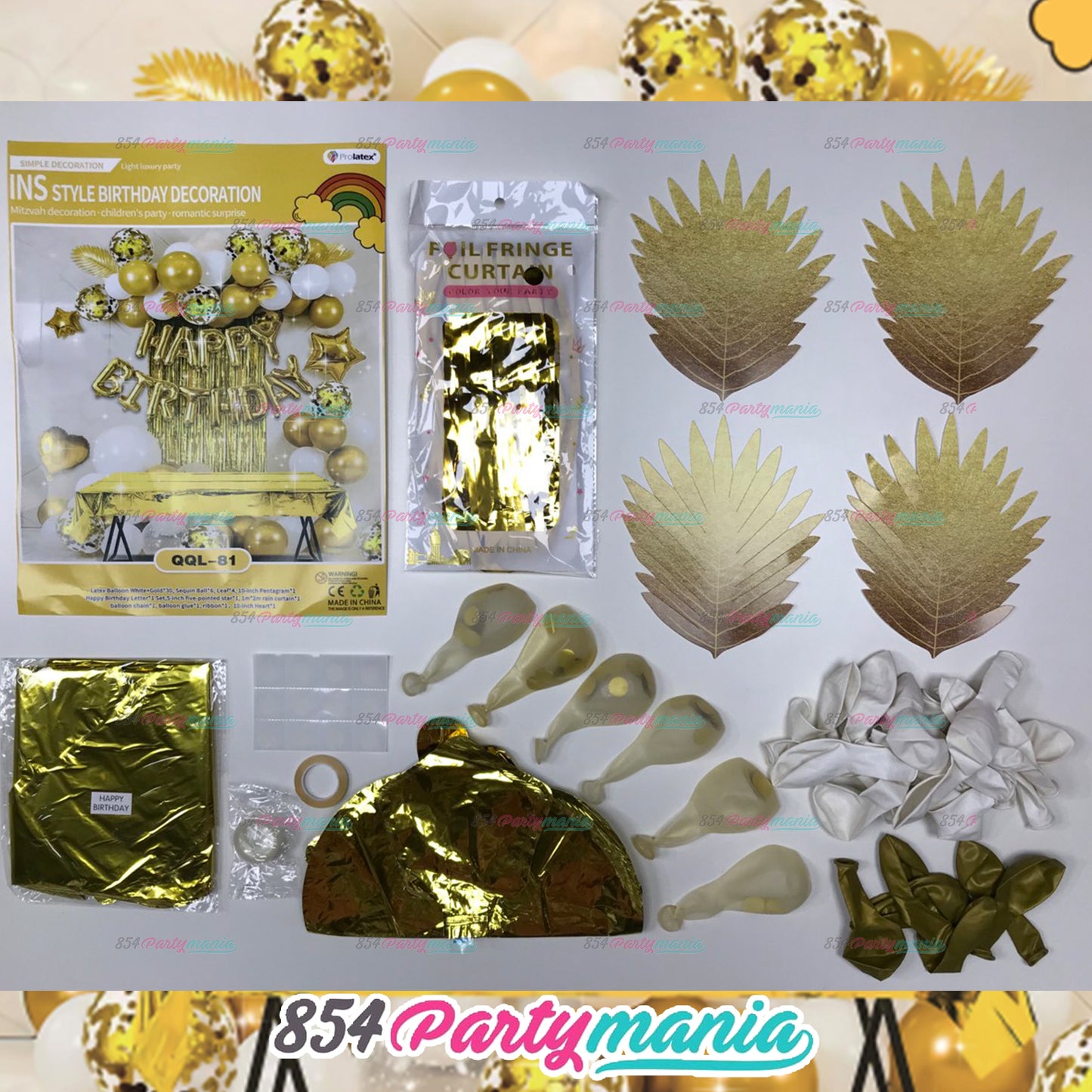 BALLOON GARLAND SETS-CURTAINGOLD-QQL-81