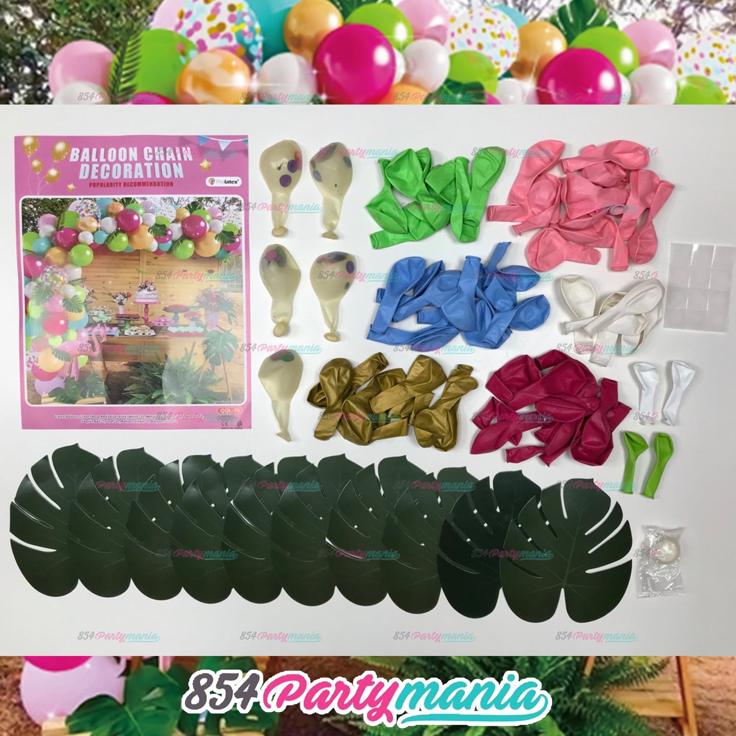 BALLOON GARLAND SETS-TROPICALHAWAIIAN-QQL-78