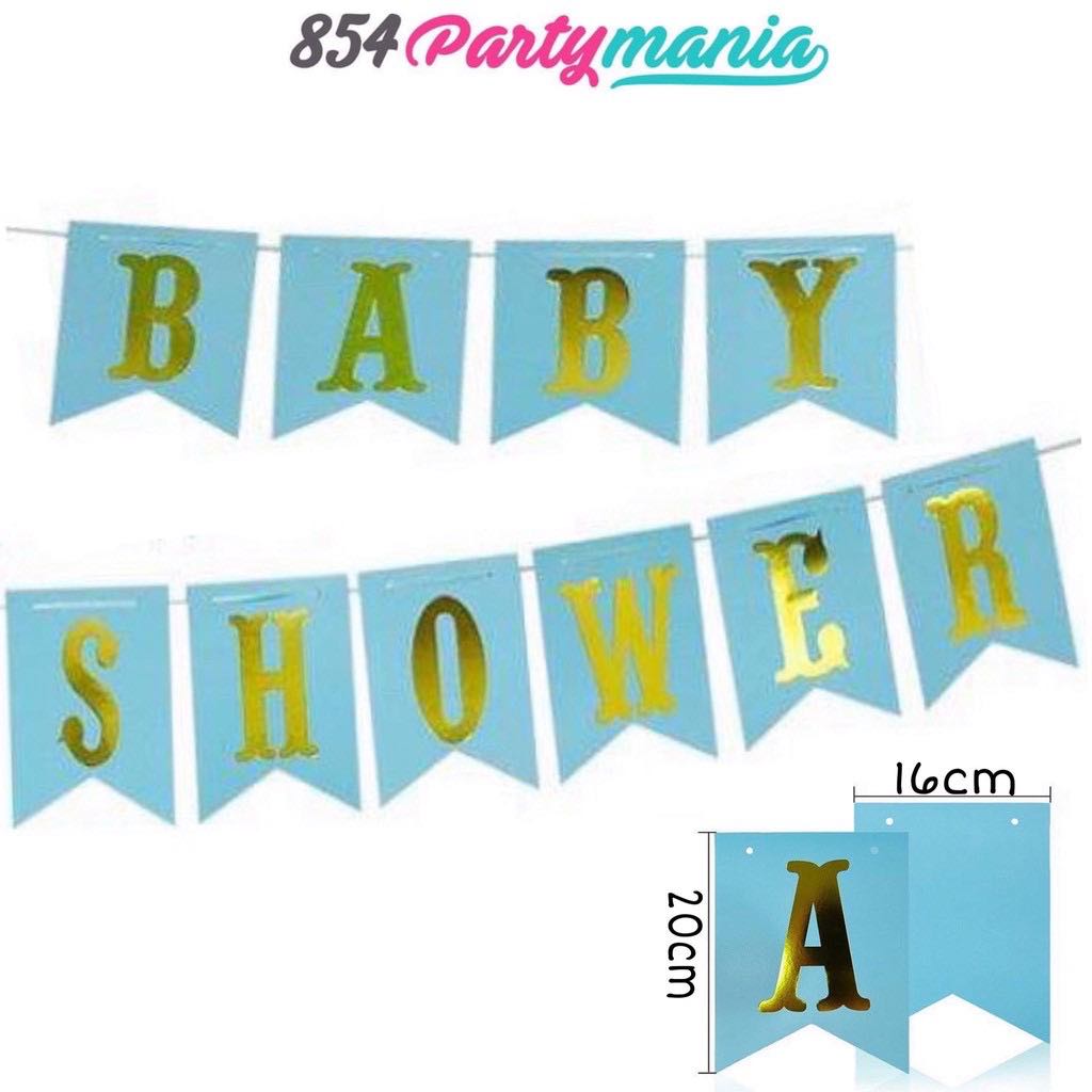 Baby Shower Banner gold print (sold by 12's)