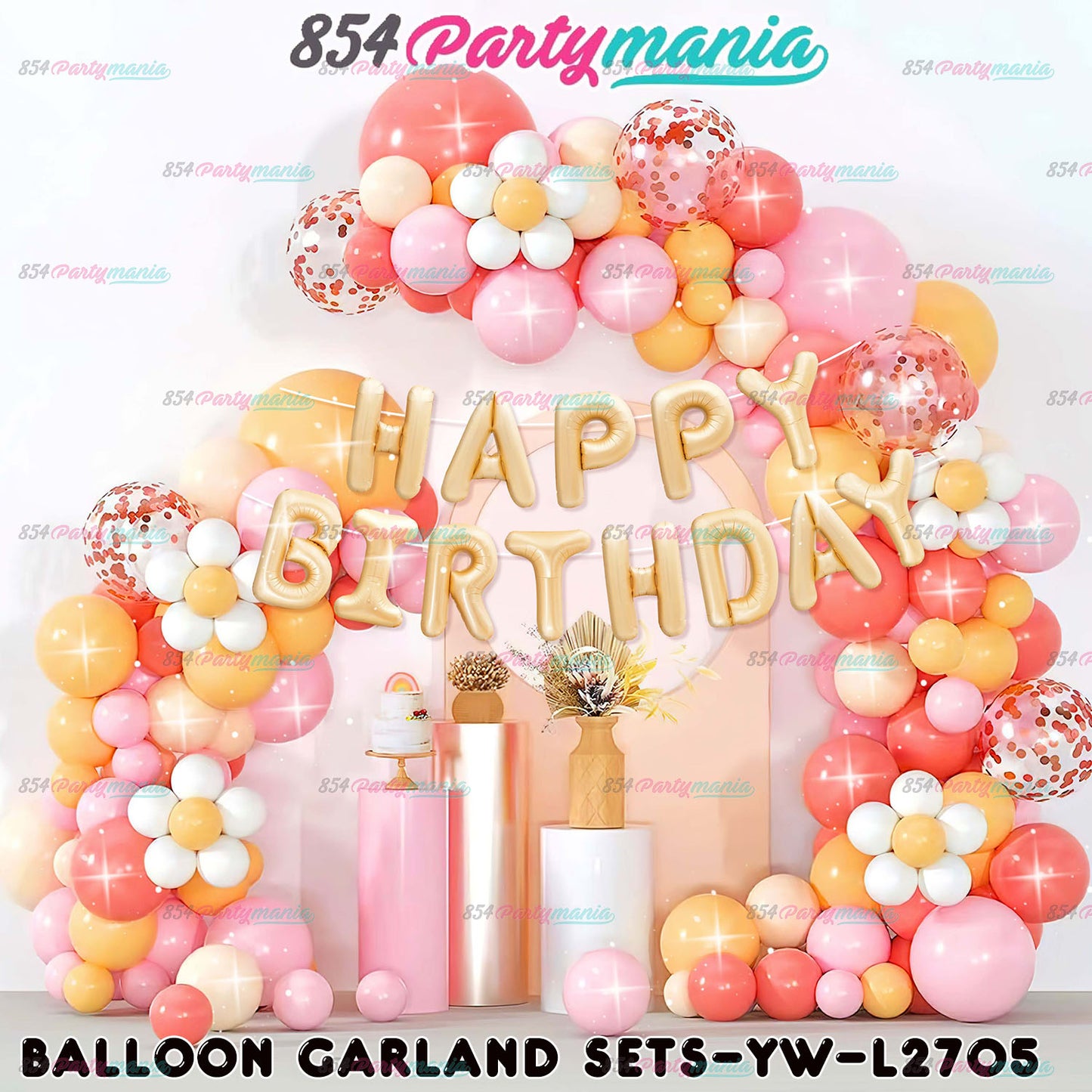 BALLOON GARLAND SET WITH HB LETTER FOIL