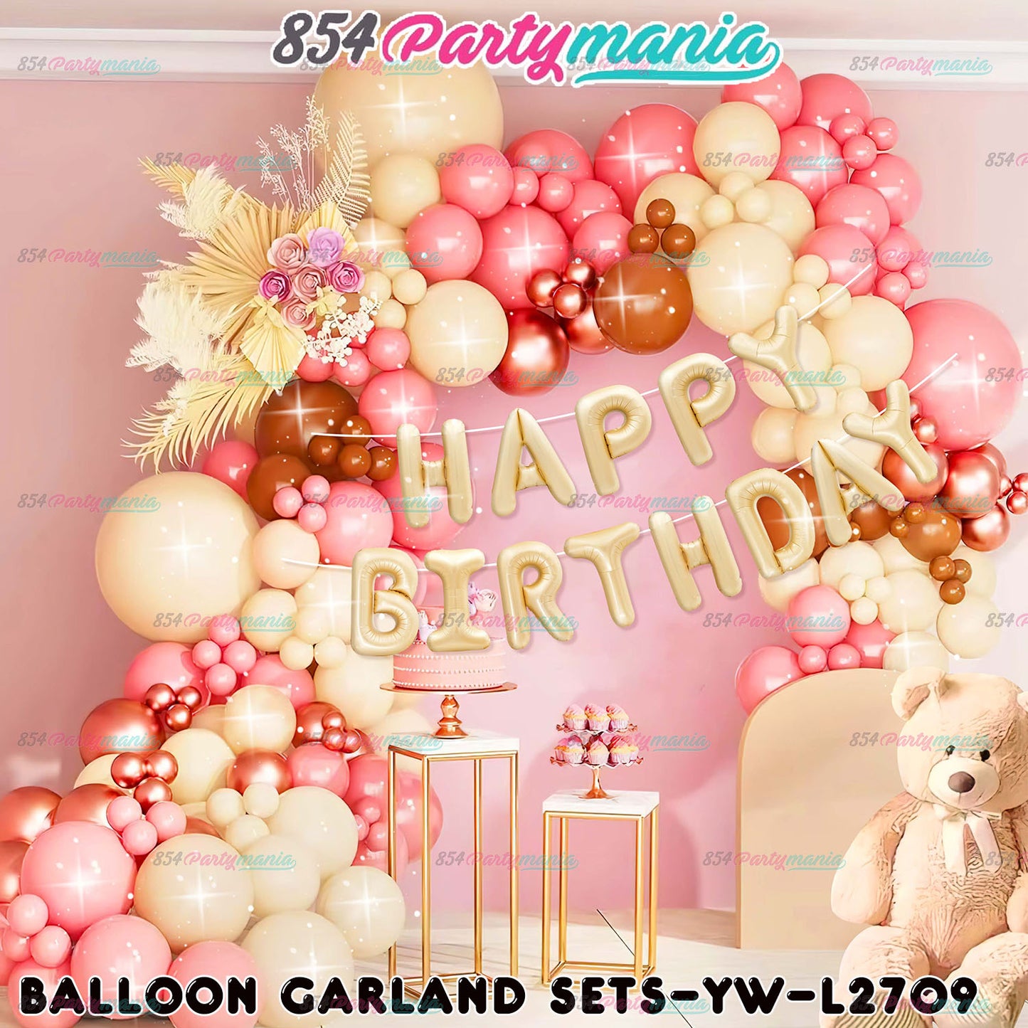 BALLOON GARLAND SET WITH HB LETTER FOIL