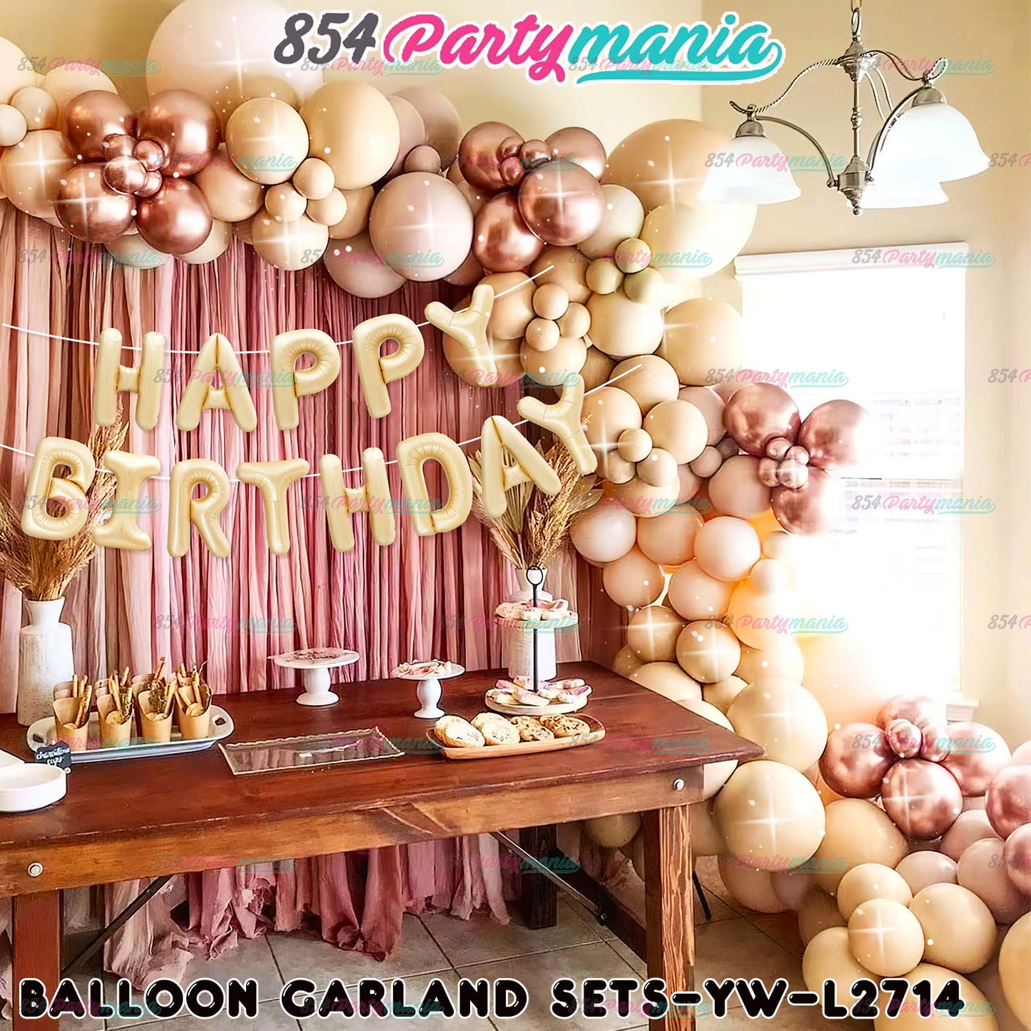 BALLOON GARLAND SET WITH HB LETTER FOIL