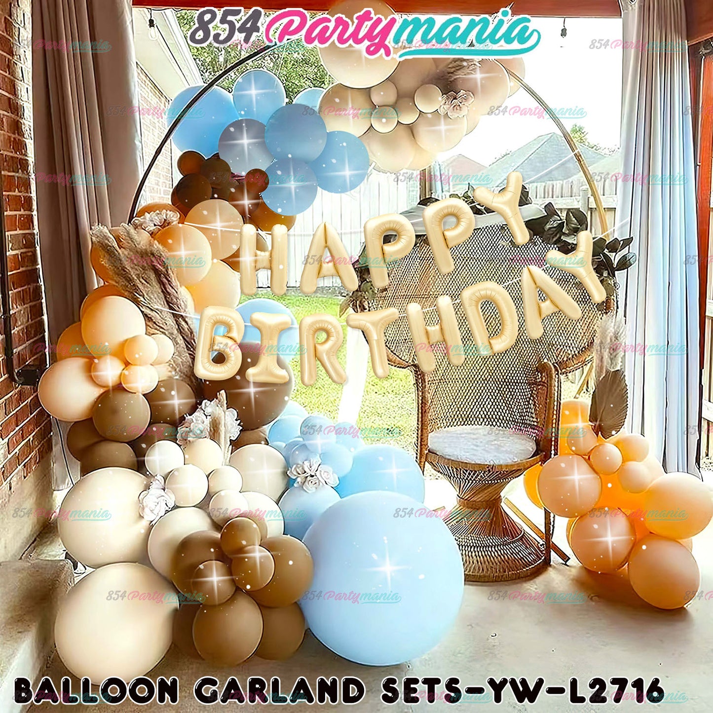 BALLOON GARLAND SET WITH HB LETTER FOIL