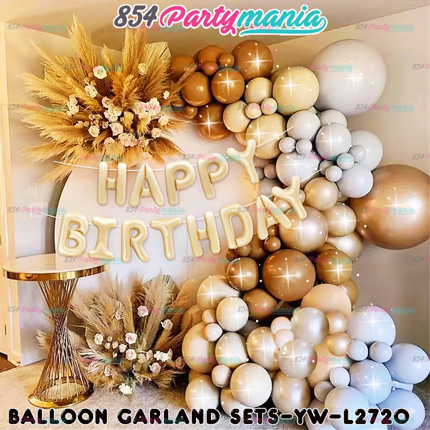 BALLOON GARLAND SET WITH HB LETTER FOIL