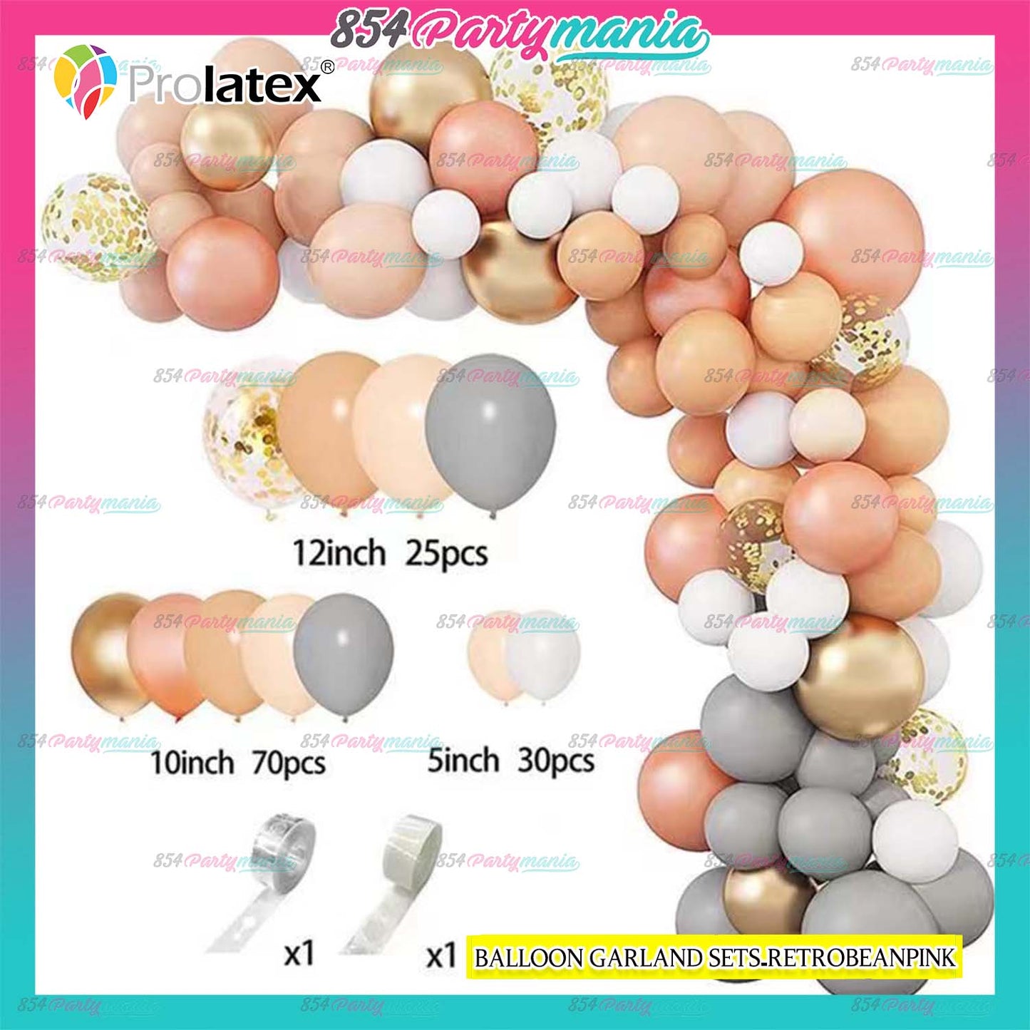 BALLOON GARLAND SETS-RETRO BEAN PINK