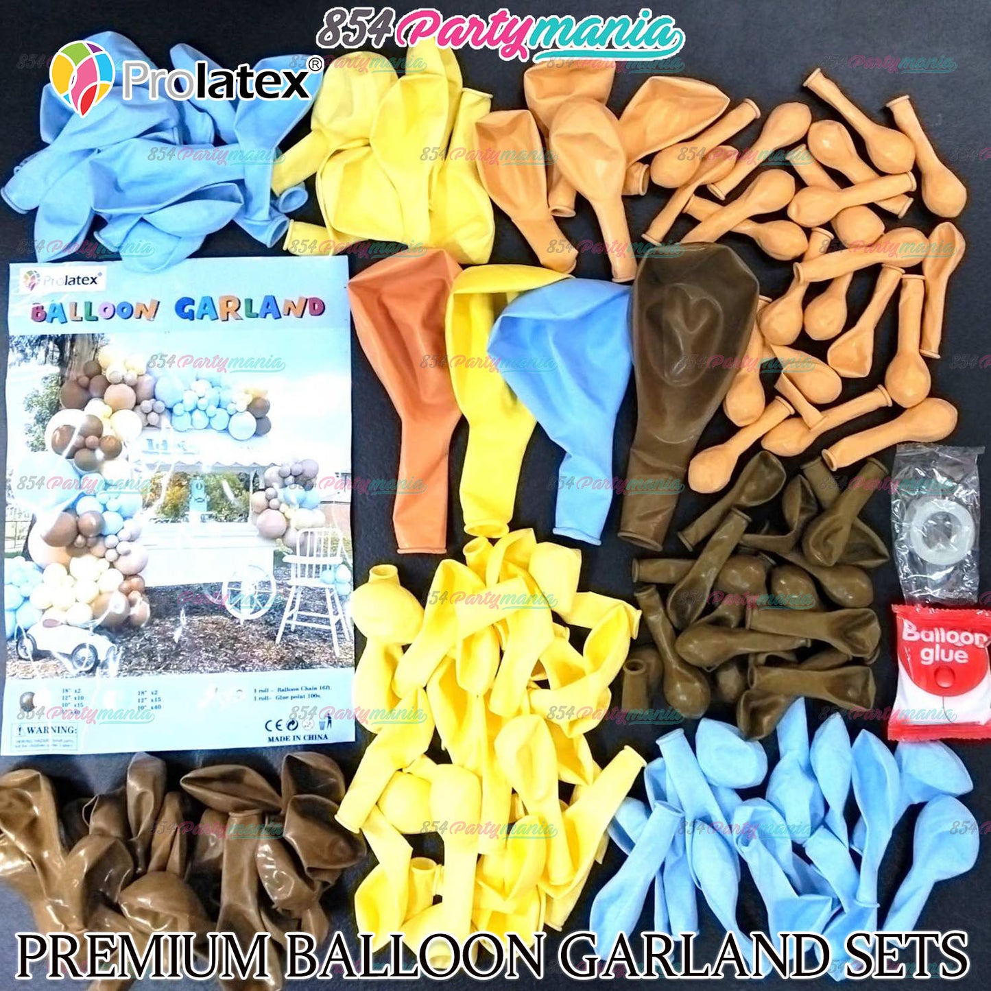BALLOON GARLAND SETS-RETROBLUEBROWN