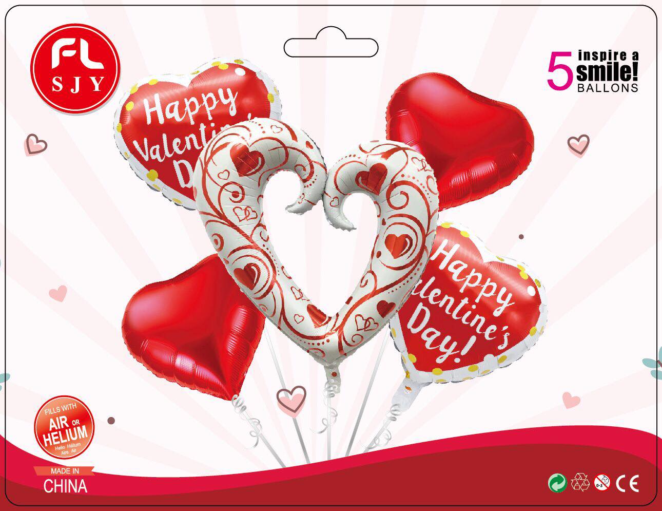 VALENTINES 5IN1 FOIL BALLOON SET