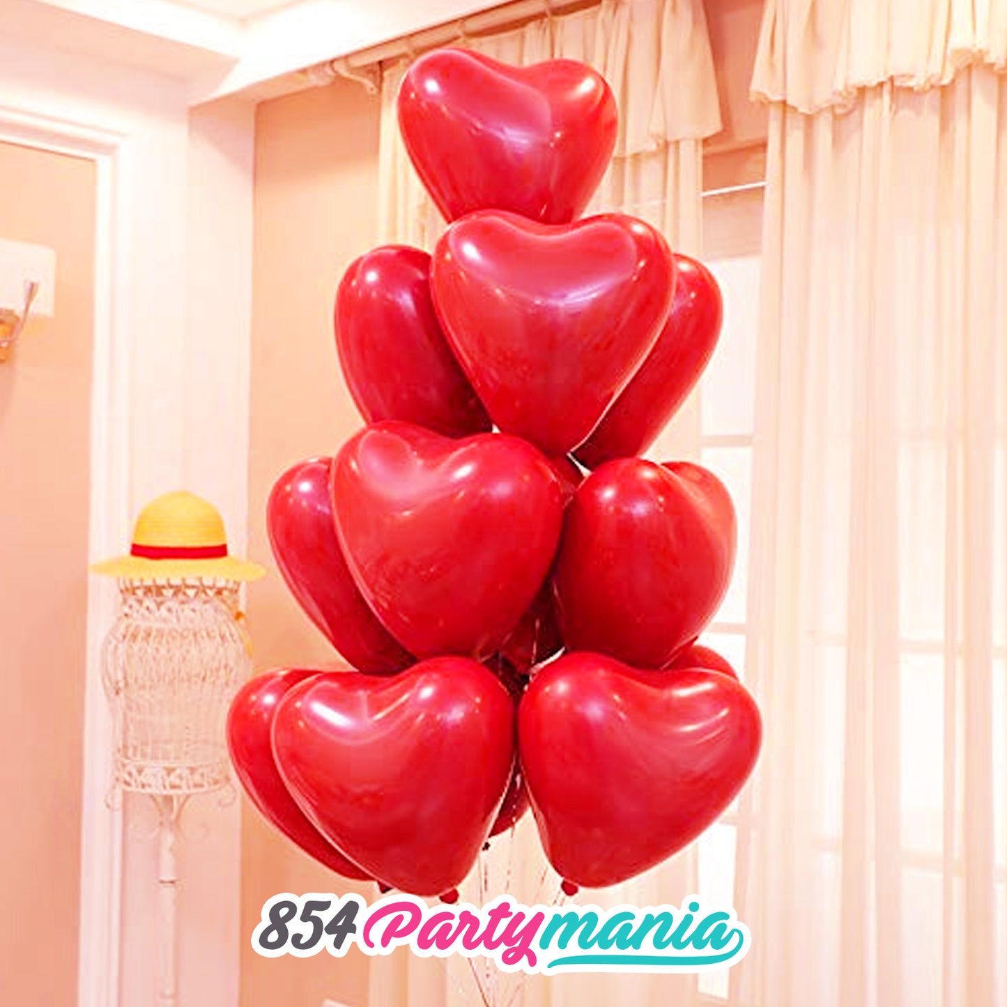 2024 VALENTINES 12" LATEX HEART BALLOONS THAILAND (3 bags min)