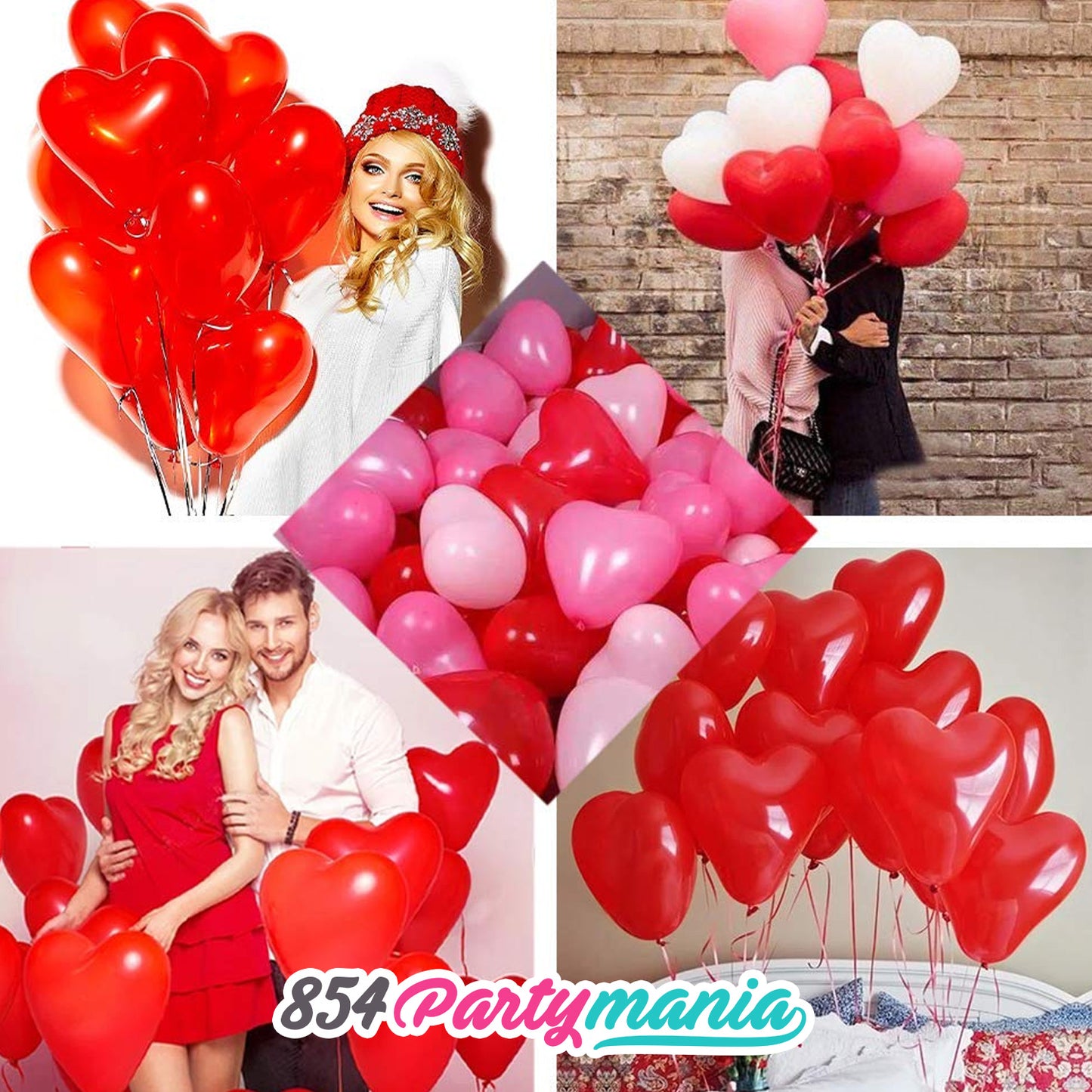 2024 VALENTINES 12" LATEX HEART BALLOONS THAILAND (3 bags min)