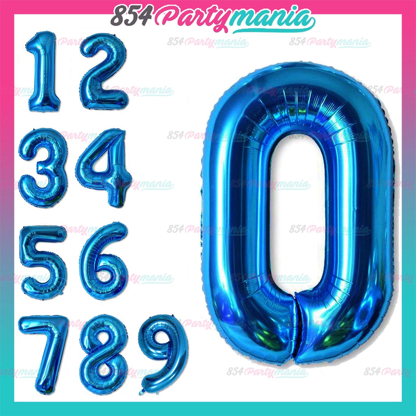 32 inch Big Number Foil Blue (sold by 10's)