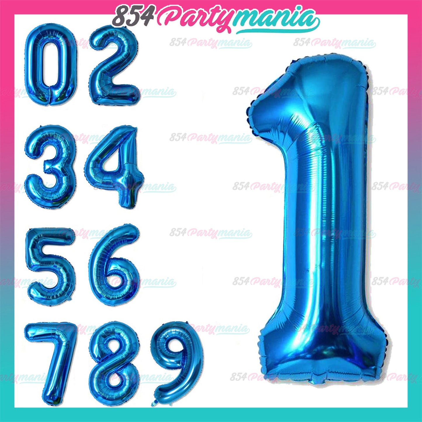 32 inch Big Number Foil Blue (sold by 10's)
