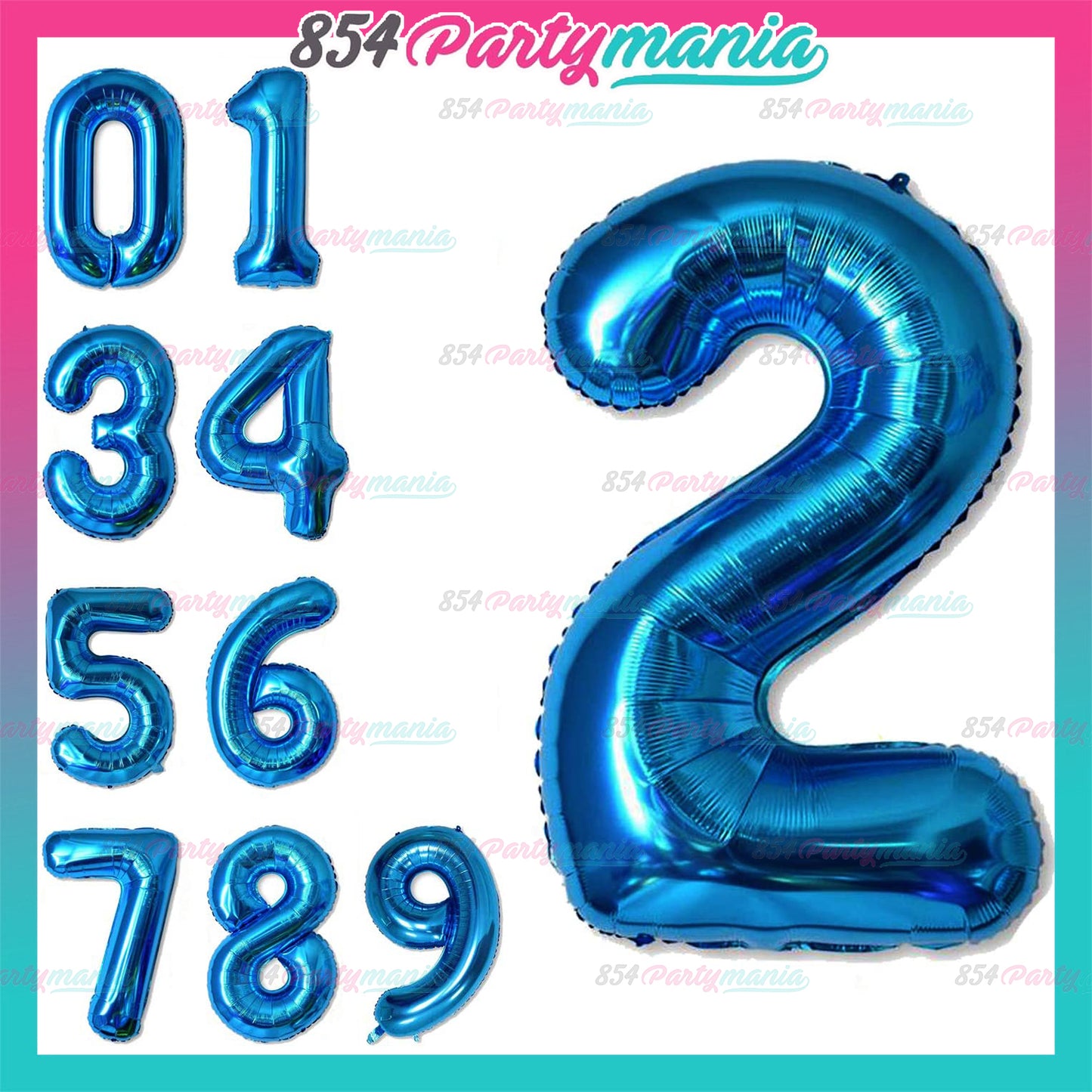 32 inch Big Number Foil Blue (sold by 10's)