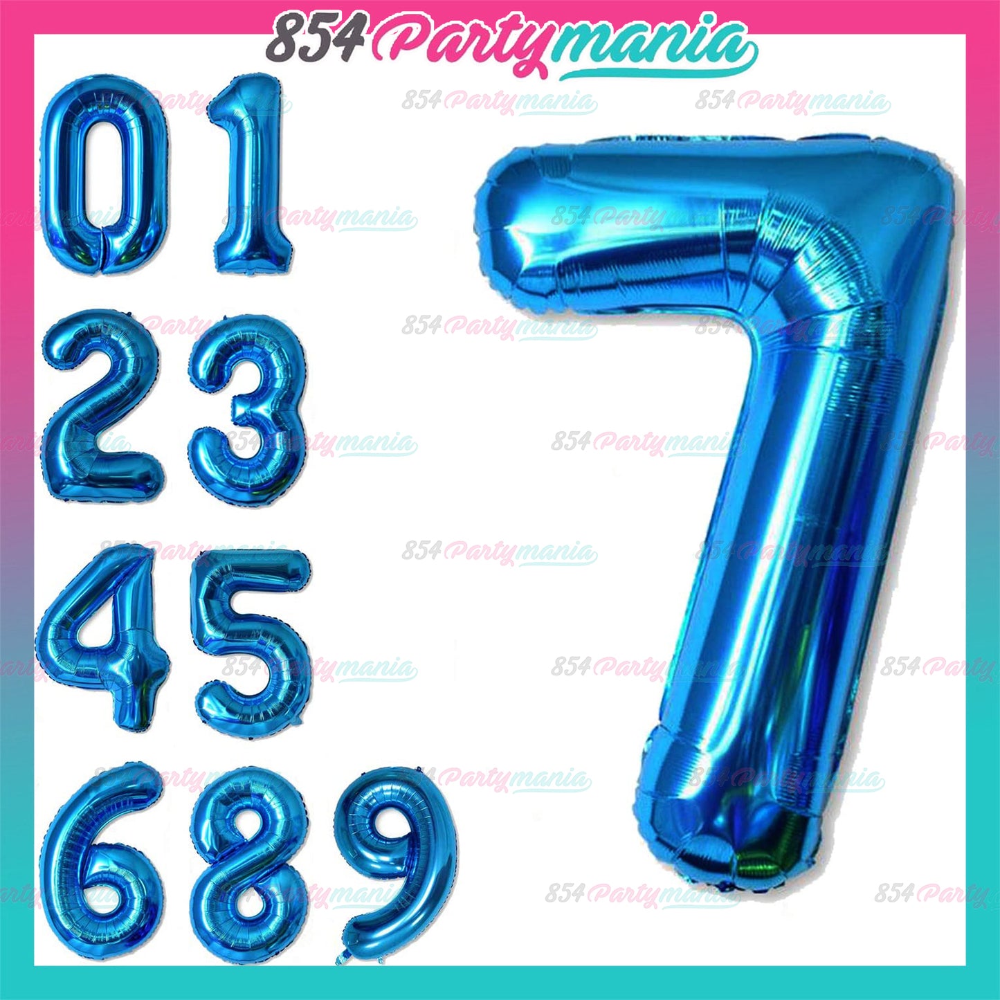 32 inch Big Number Foil Blue (sold by 10's)