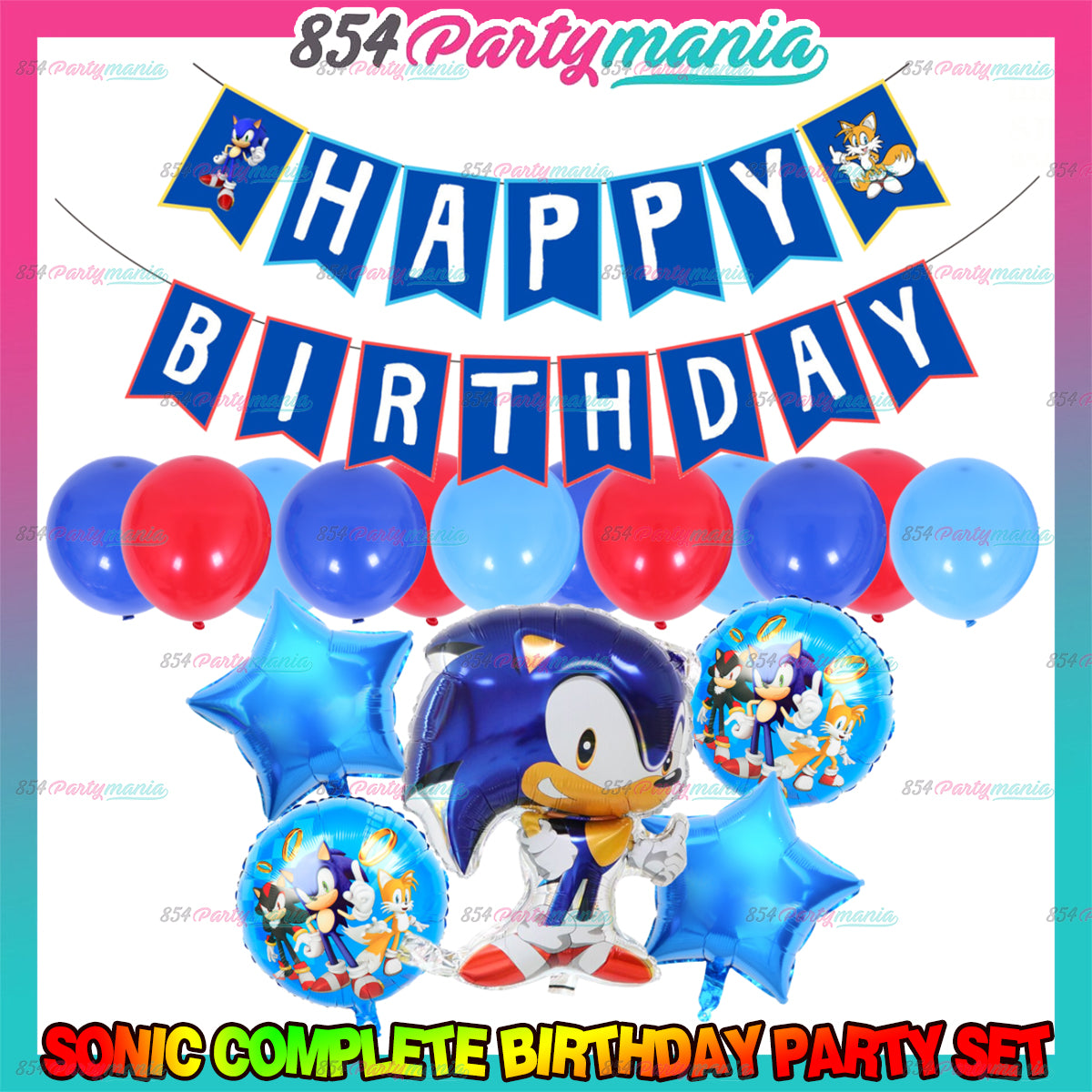 Sonic Birthday Party Supplies, Birthday Decorations Sets Include Happy  Birthday
