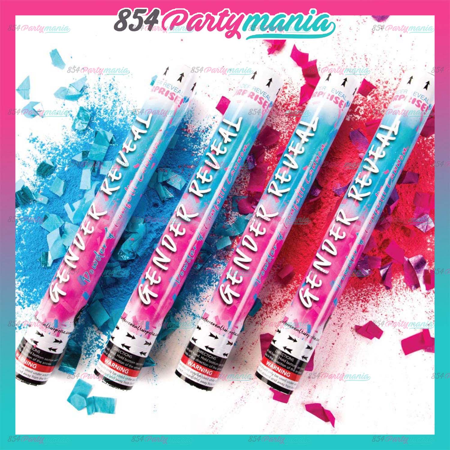 GENDER REVEAL SMOKE POPPERS 30CM 854Partymania GENDER REVEAL SMOKE POPPERS 30CM 854Partymania