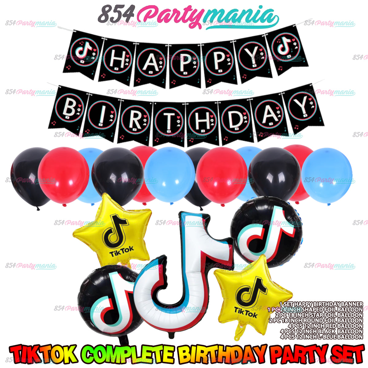 Tiktok Birthday Party Bundle Set (sold by 10's)