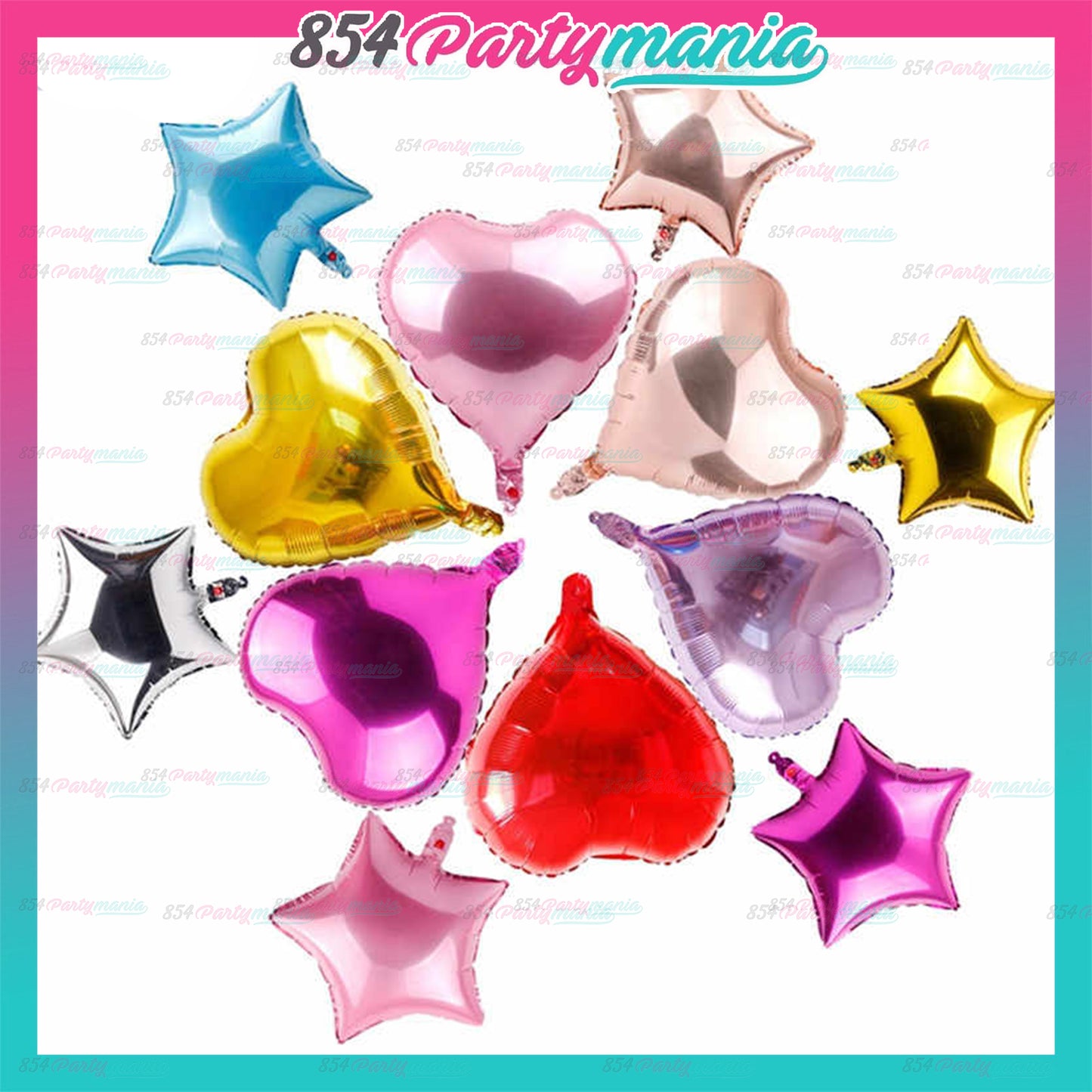 MINI FOIL BALLOONS 5" Star and Heart VALENTINES (sold by 50's)