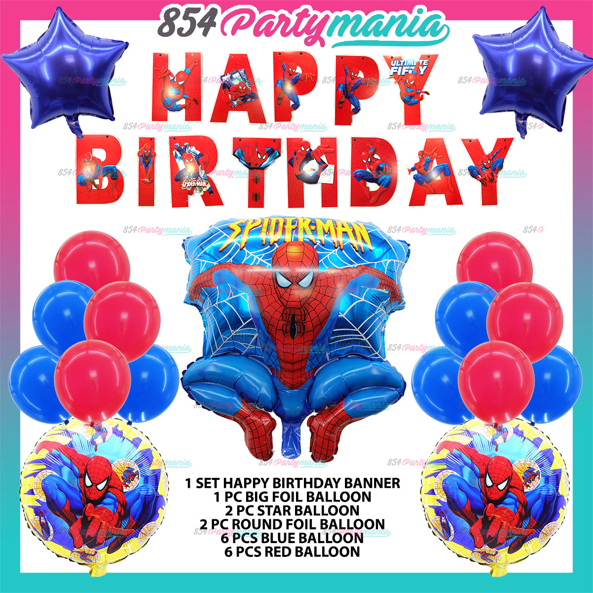 Red and Blue Nautical Latex Balloons (6)