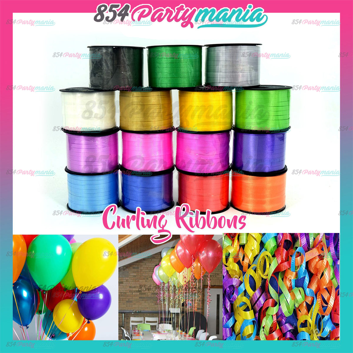Curling Ribbon for Balloons and decoration – 3 Rolls of 10 meter each