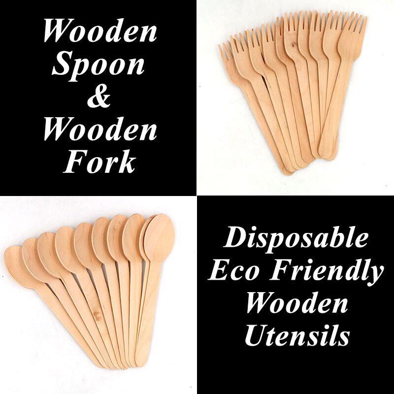 100pcs Wooden Utencils