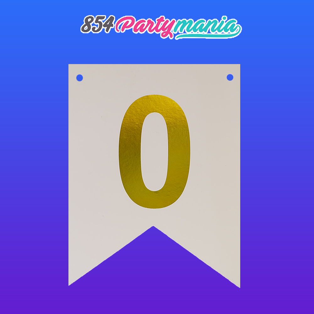 Letter and Number DIY Banner White