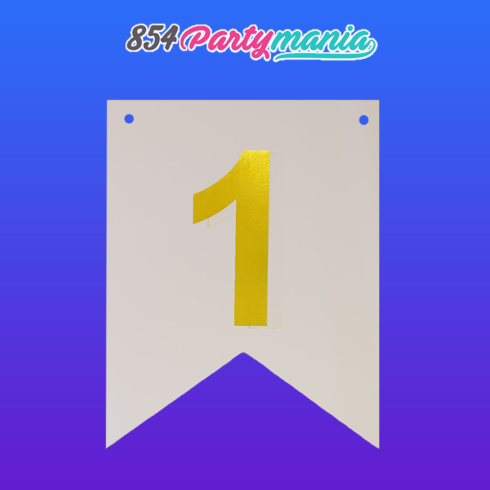 Letter and Number DIY Banner White