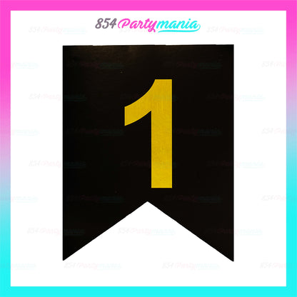 Letter and Number DIY Banner Black