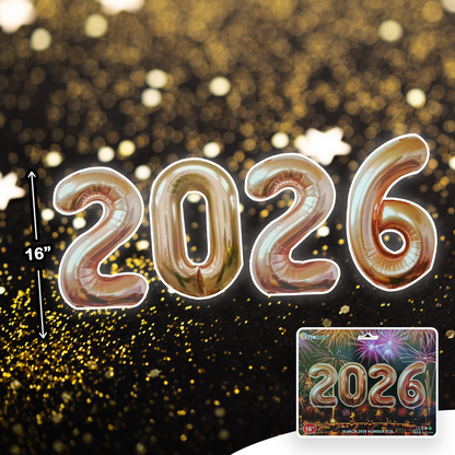 2026 NUMBER FOIL BALLOON 16 INCH
