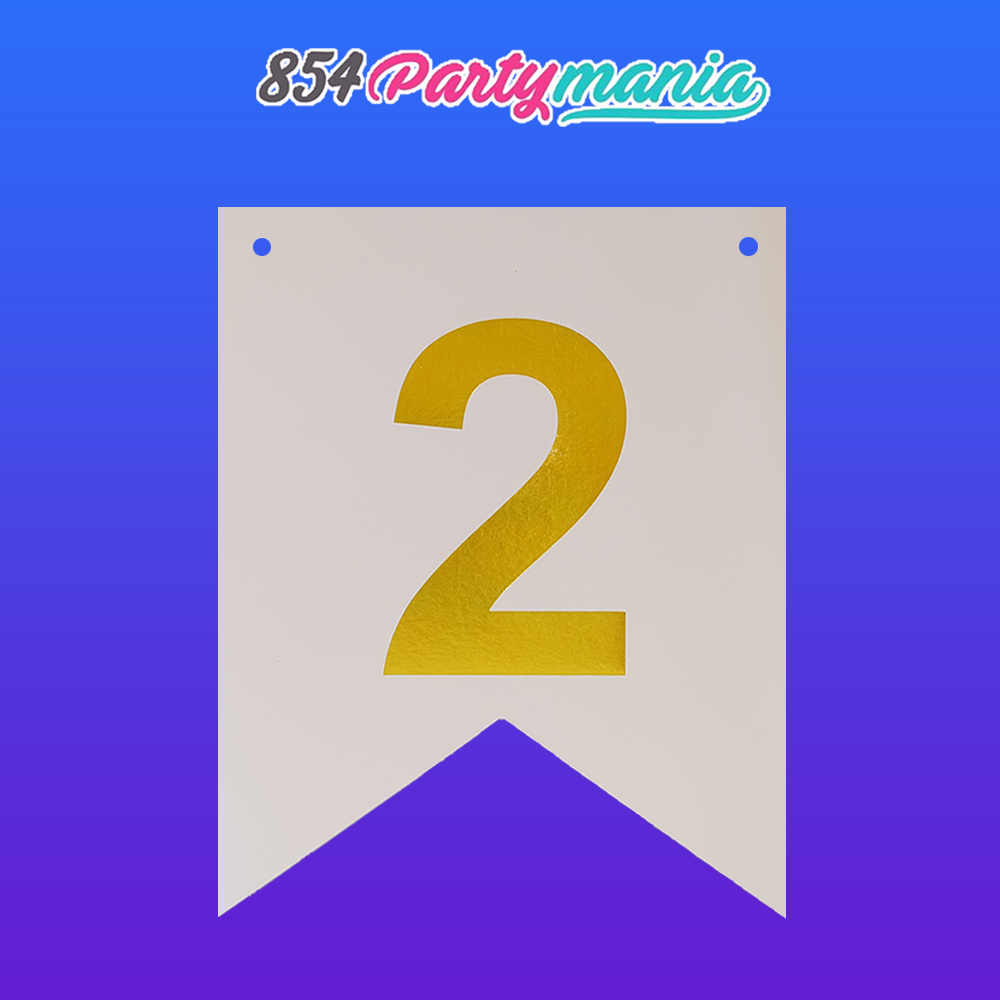 Letter and Number DIY Banner White