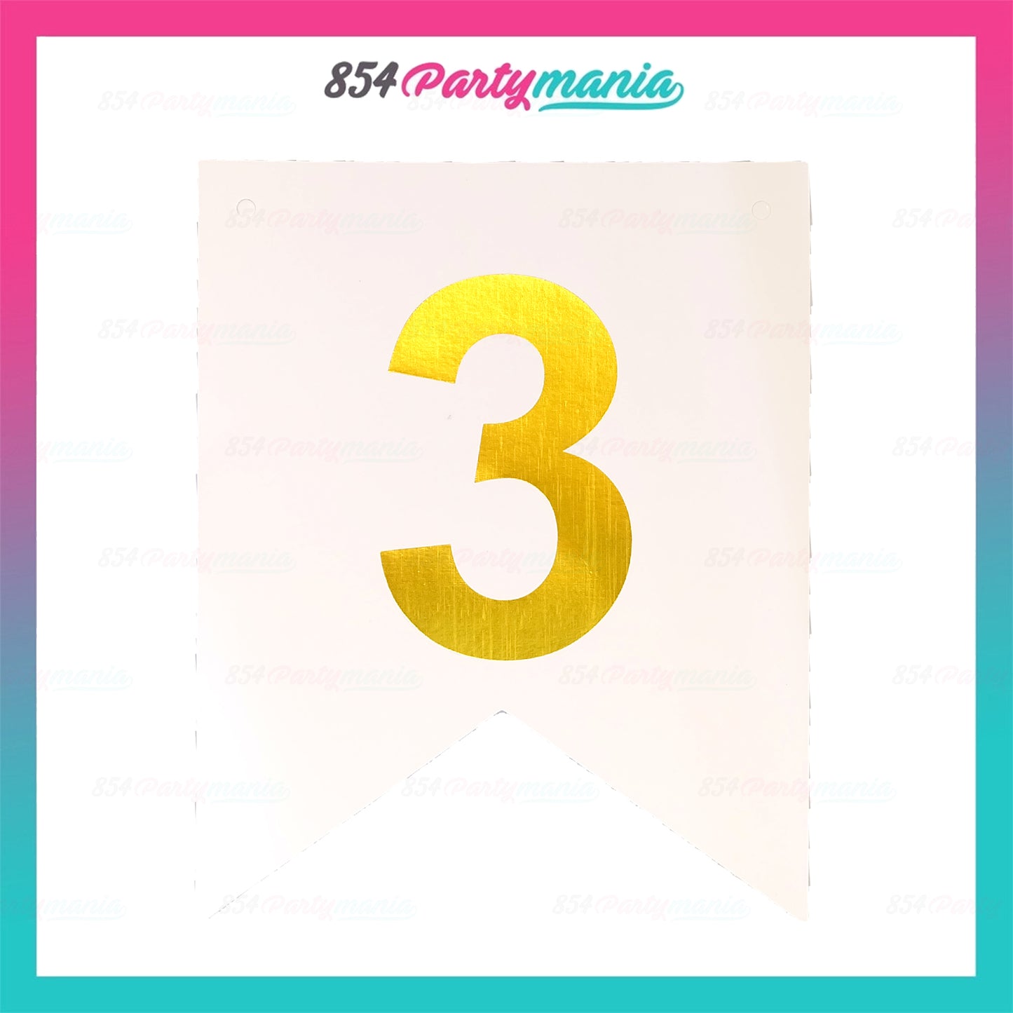 Letter and Number DIY Banner White