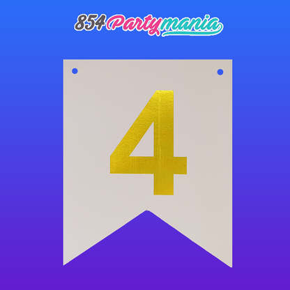 Letter and Number DIY Banner White