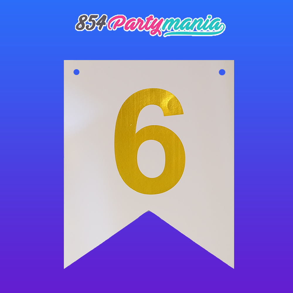 Letter and Number DIY Banner White