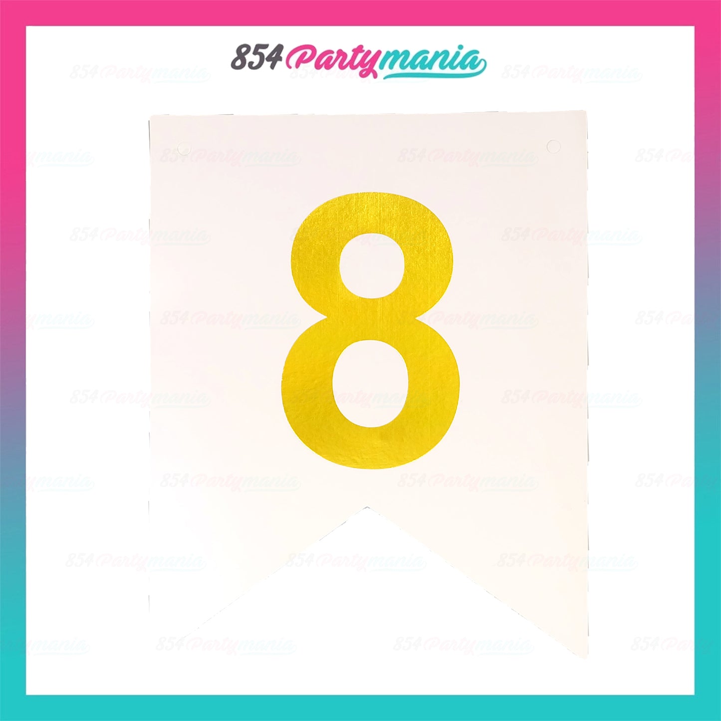 Letter and Number DIY Banner White