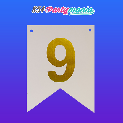 Letter and Number DIY Banner White