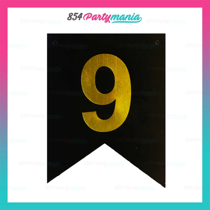 Letter and Number DIY Banner Black