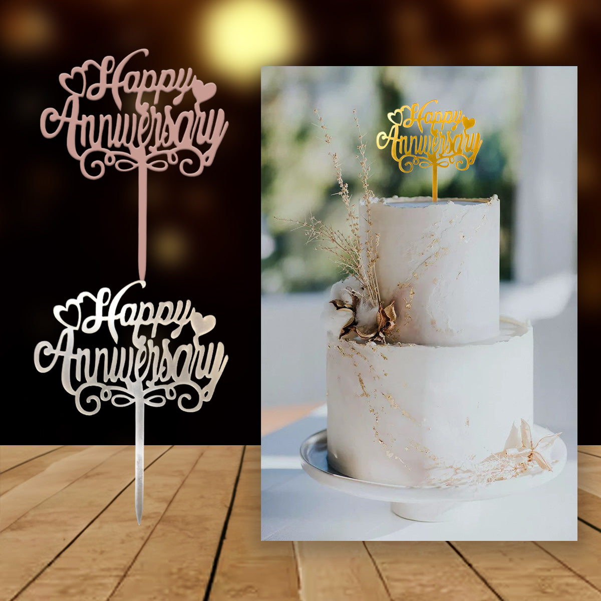 ACRYLIC CAKE TOPPER [PREMIUM QUALITY] (20pcs/pack)