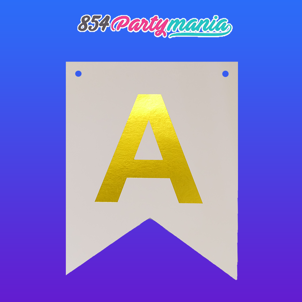 Letter and Number DIY Banner White