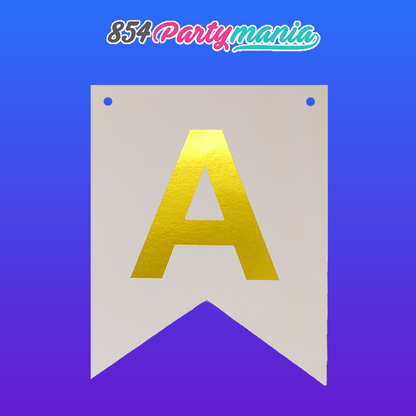 Letter and Number DIY Banner White