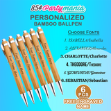 PERSONALIZED BAMBOO BALLPEN 6PCS